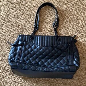 Aldo quilted black chain tote bag